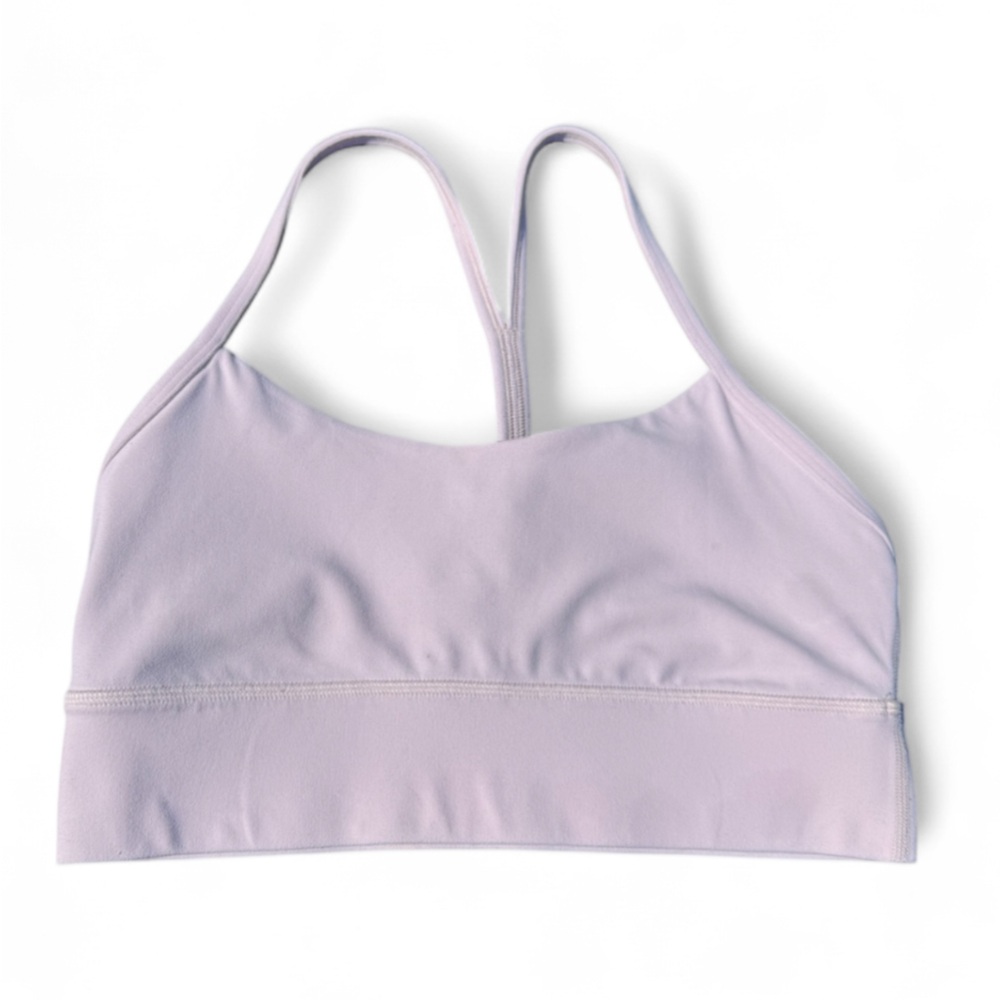Lululemon Flow Y Nulu Long Line Bra | Size 8 |Light/Flush Pink Strappy Back - Picture 3 of 6
